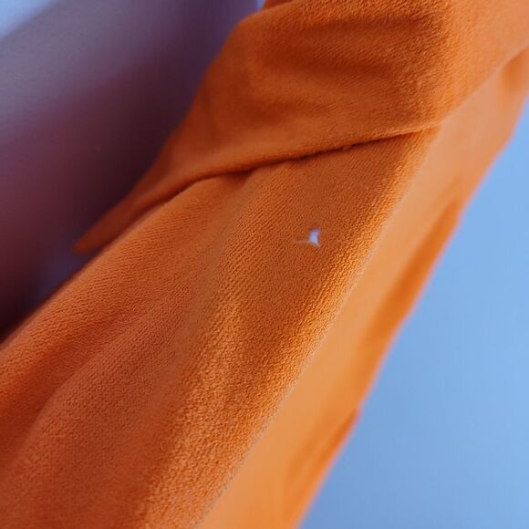 VINTAGE 70s dress orange tangerine long sleeve zip up maxi dress disco collar M - Picture 9 of 15